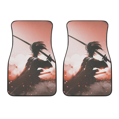 Sunset Japanese Samurai Print Front Car Floor Mats