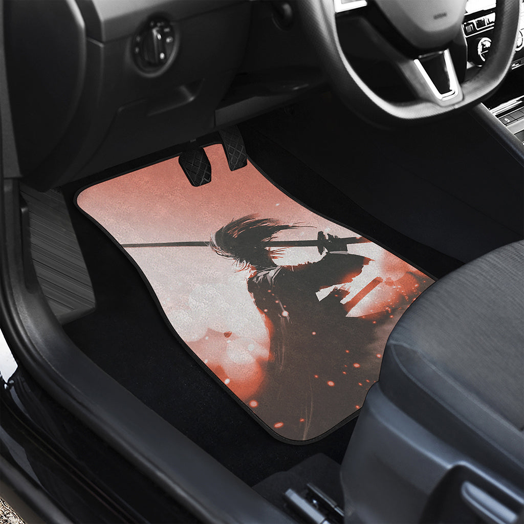 Sunset Japanese Samurai Print Front Car Floor Mats