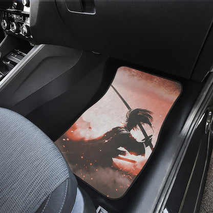 Sunset Japanese Samurai Print Front Car Floor Mats