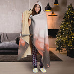 Sunset Japanese Samurai Print Hooded Blanket