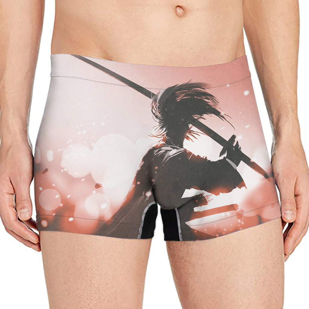 Sunset Japanese Samurai Print Men's Boxer Briefs