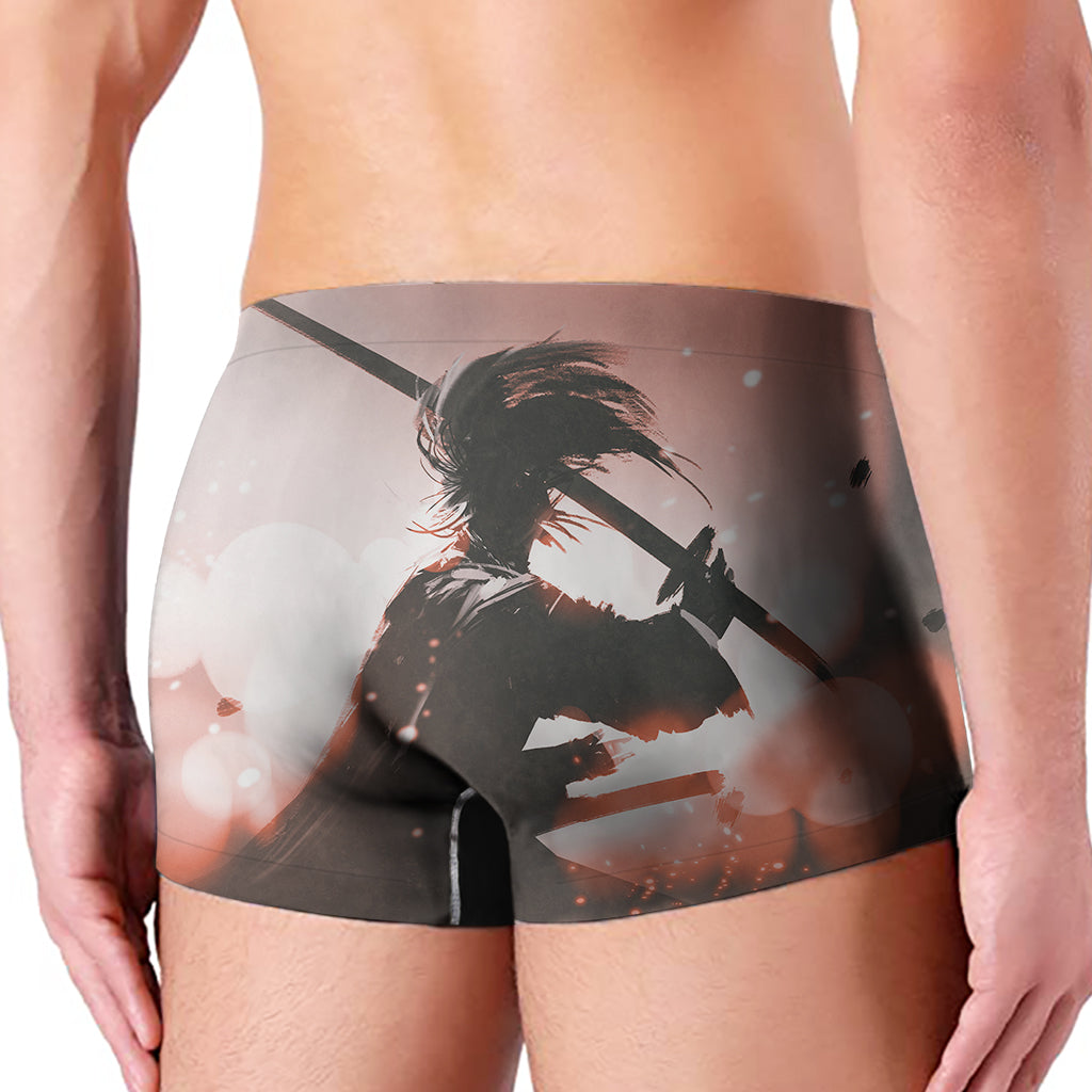 Sunset Japanese Samurai Print Men's Boxer Briefs