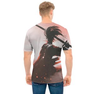 Sunset Japanese Samurai Print Men's T-Shirt