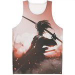 Sunset Japanese Samurai Print Men's Tank Top