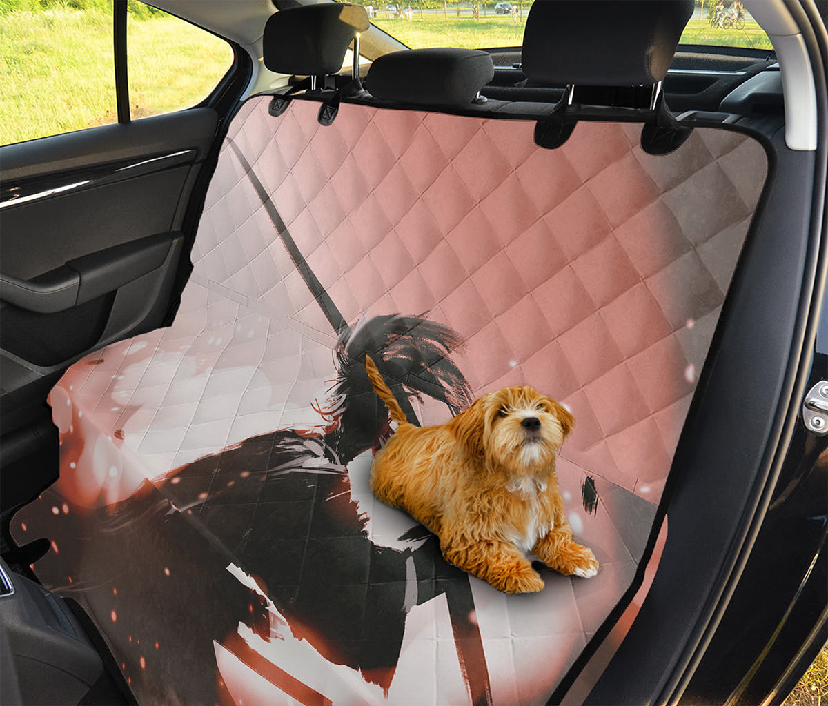 Sunset Japanese Samurai Print Pet Car Back Seat Cover