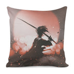 Sunset Japanese Samurai Print Pillow Cover