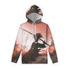 Sunset Japanese Samurai Print Pullover Hoodie