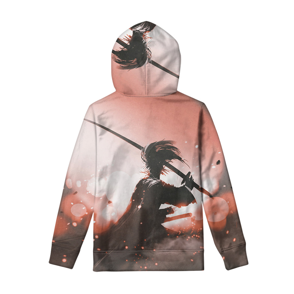 Sunset Japanese Samurai Print Pullover Hoodie