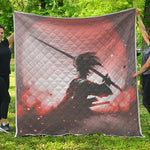 Sunset Japanese Samurai Print Quilt