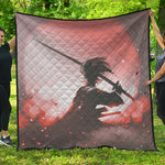Sunset Japanese Samurai Print Quilt