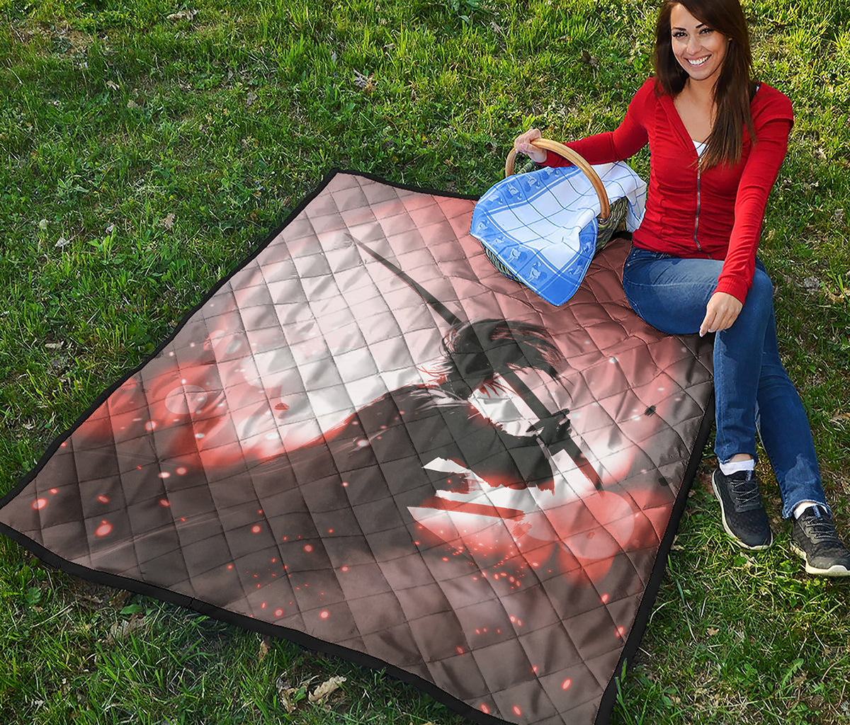 Sunset Japanese Samurai Print Quilt