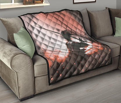 Sunset Japanese Samurai Print Quilt