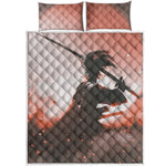 Sunset Japanese Samurai Print Quilt Bed Set