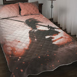 Sunset Japanese Samurai Print Quilt Bed Set