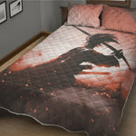 Sunset Japanese Samurai Print Quilt Bed Set