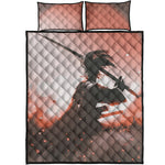 Sunset Japanese Samurai Print Quilt Bed Set
