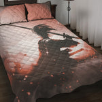 Sunset Japanese Samurai Print Quilt Bed Set