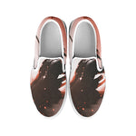 Sunset Japanese Samurai Print White Slip On Shoes