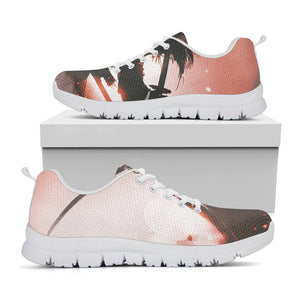 Sunset Japanese Samurai Print White Sneakers