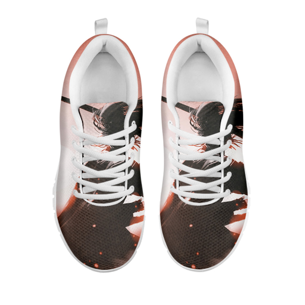 Sunset Japanese Samurai Print White Sneakers