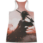 Sunset Japanese Samurai Print Women's Racerback Tank Top
