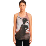 Sunset Japanese Samurai Print Women's Racerback Tank Top