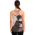 Sunset Japanese Samurai Print Women's Racerback Tank Top