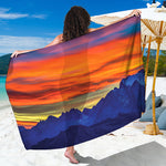 Sunset Mountain Print Beach Sarong Wrap