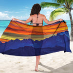 Sunset Mountain Print Beach Sarong Wrap