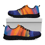 Sunset Mountain Print Black Sneakers