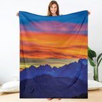 Sunset Mountain Print Blanket