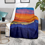 Sunset Mountain Print Blanket
