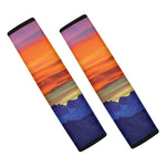 Sunset Mountain Print Car Seat Belt Covers