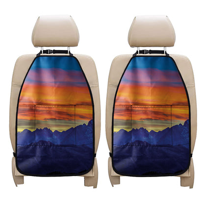 Sunset Mountain Print Car Seat Organizers