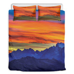 Sunset Mountain Print Duvet Cover Bedding Set
