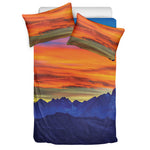 Sunset Mountain Print Duvet Cover Bedding Set