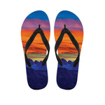 Sunset Mountain Print Flip Flops