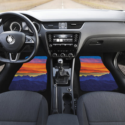 Sunset Mountain Print Front Car Floor Mats