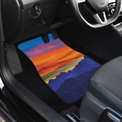 Sunset Mountain Print Front Car Floor Mats