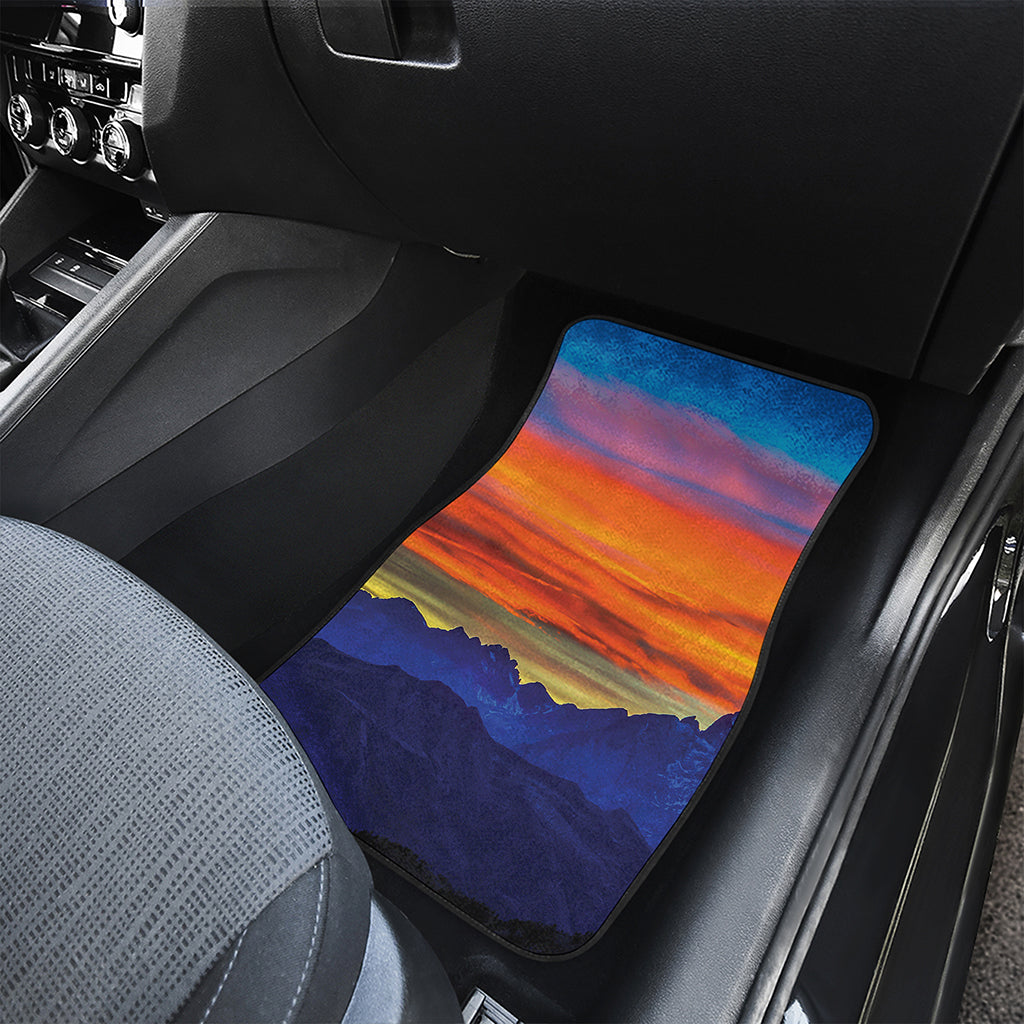 Sunset Mountain Print Front Car Floor Mats