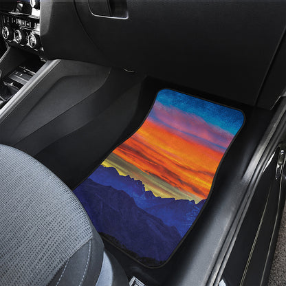 Sunset Mountain Print Front Car Floor Mats