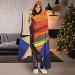 Sunset Mountain Print Hooded Blanket