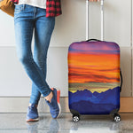 Sunset Mountain Print Luggage Cover