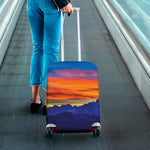 Sunset Mountain Print Luggage Cover
