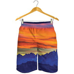 Sunset Mountain Print Men's Shorts