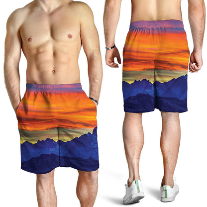 Sunset Mountain Print Men's Shorts