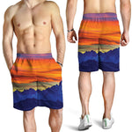 Sunset Mountain Print Men's Shorts