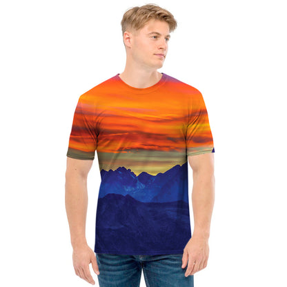 Sunset Mountain Print Men's T-Shirt