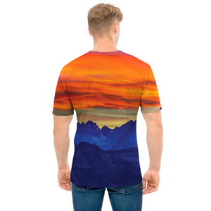 Sunset Mountain Print Men's T-Shirt
