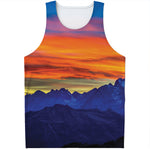 Sunset Mountain Print Men's Tank Top